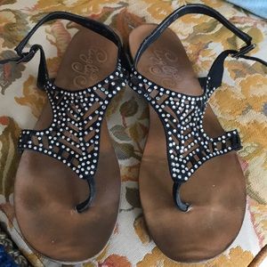 Black with rhinestone dress sandals